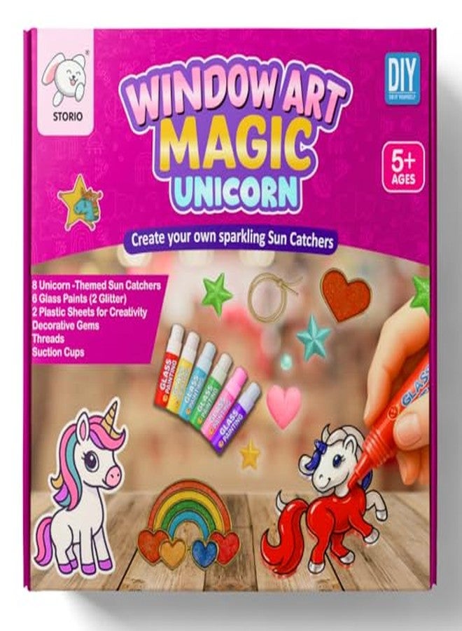 ستوريو مجموعة ستوريو الفنية للنوافذ - يونيكورن سحري | مجموعة يونيكورن لتعليقها على الزجاج مع ألوان زجاجية وأحجار كريمة للزينة | مجموعة فنية وحرفية - Image 4